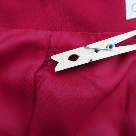 DiSCo Cache Red Wide Leg Pants Lined High Slits Side Zipper USA 10 - Picture 9 of 9